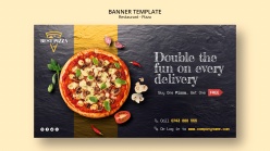 文化美食-披萨元素banner设计